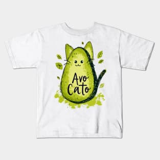 Avo Cato T-Shirt | Adorable and Funny Avocado Cat Lover Tee Kids T-Shirt